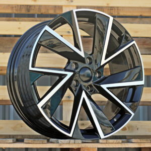 FE181_000000008525 R18x8 5X112 ET 41 57.1 FE181 (YF5698) Black Polished (MB) For SKODA (A) (HYBRID FORGED)