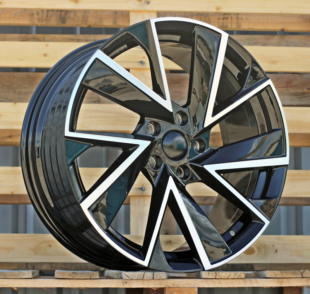 R18x8 5X112 ET 41 57.1 FE181 (YF5698) Black Polished (MB) For SKODA (A) (HYBRID FORGED)