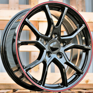 R17x7.5 5X114.3 ET 45 64.1 B1418 (IN5381) Black+Red Line (BR) For HOND (K8)