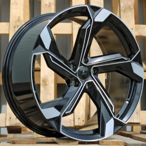 R19x8.5 5X112 ET 34 66.5 Y1201 (IN5633) Black Polished (MB) For AUD (K8)