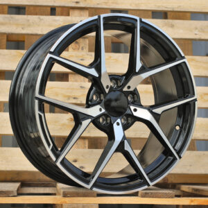 R18x8 5X112 ET 43 66.6 XE137 (YF5726) Black Polished (MB) For MER (Z3) (HYBRID FORGED)