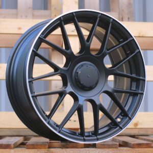 R17x7.5 5X112 ET 40 66.6 B1268 (XF083) Black Half Matt+Polished Lip (BLHMPL) For MER (Z6) (HYBRID FORGED)