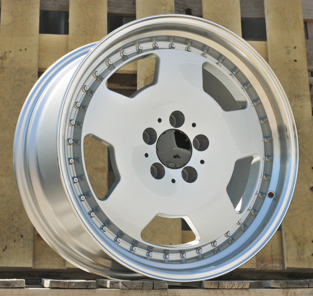 R18x8 5X112 ET 30 66.6 B5852 (FBX455) Silver+Polished Lip (SP) For MER (Z6) (HYBRID FORGED MONOBLOCK Style)