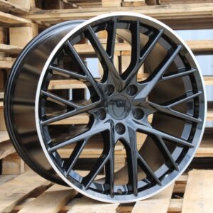 R21x11.5 5X130 ET 62 71.6 B5541 Black+Polished Lip (BLPL) For PORCH (K4+M) (Black Shining+PL Rear+Front)