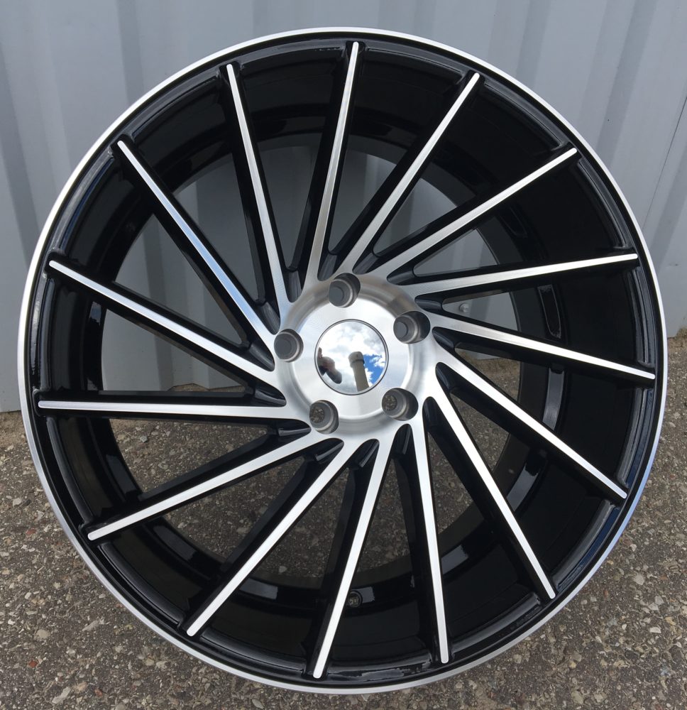 R20x9.5 5X120 ET 38 72.6 LU589 (M7R) Black Polished (MB) For RACIN (K7) ((AKC 60 Eur) Vossen Style)