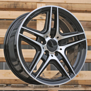 SSA02_000000000181 R17x7.5 5X112 ET 45 66.6 SSA02 Black Polished (MB) For MER (Z1)