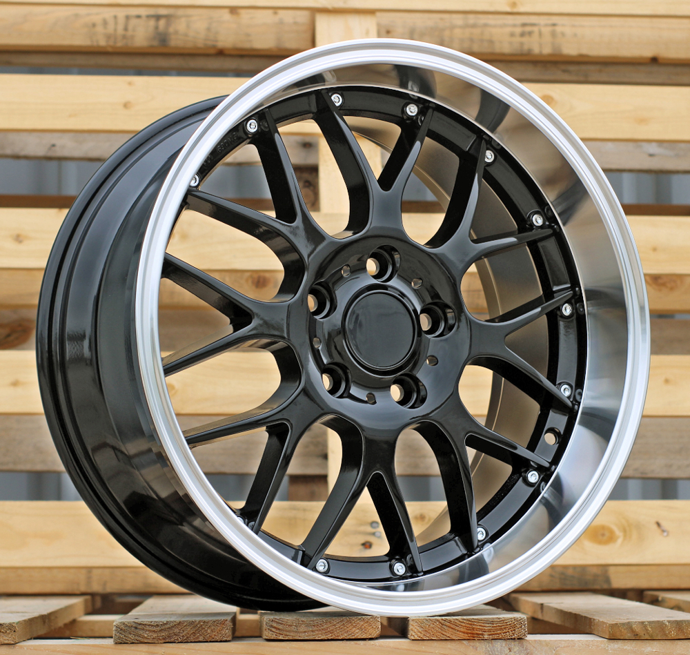 R18x8 5X120 ET 35 72.6 BY773 Black+Polished Lip (BLPL) For BMW (Z2+Z6) (REAR+FRONT)