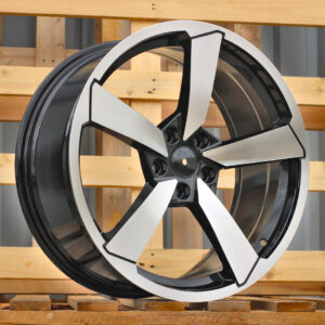 F9781_000000000352 R19x8.5 5X112 ET 32 66.5 F9781 Black Polished (MB) For AUD (Z3) (HYBRID FORGED)