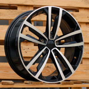 R17x7 5X112 ET 45 57.1 B5287 (IN5396) Black Polished (MB) For VW (P2+M) ((AKC 85 Eur))