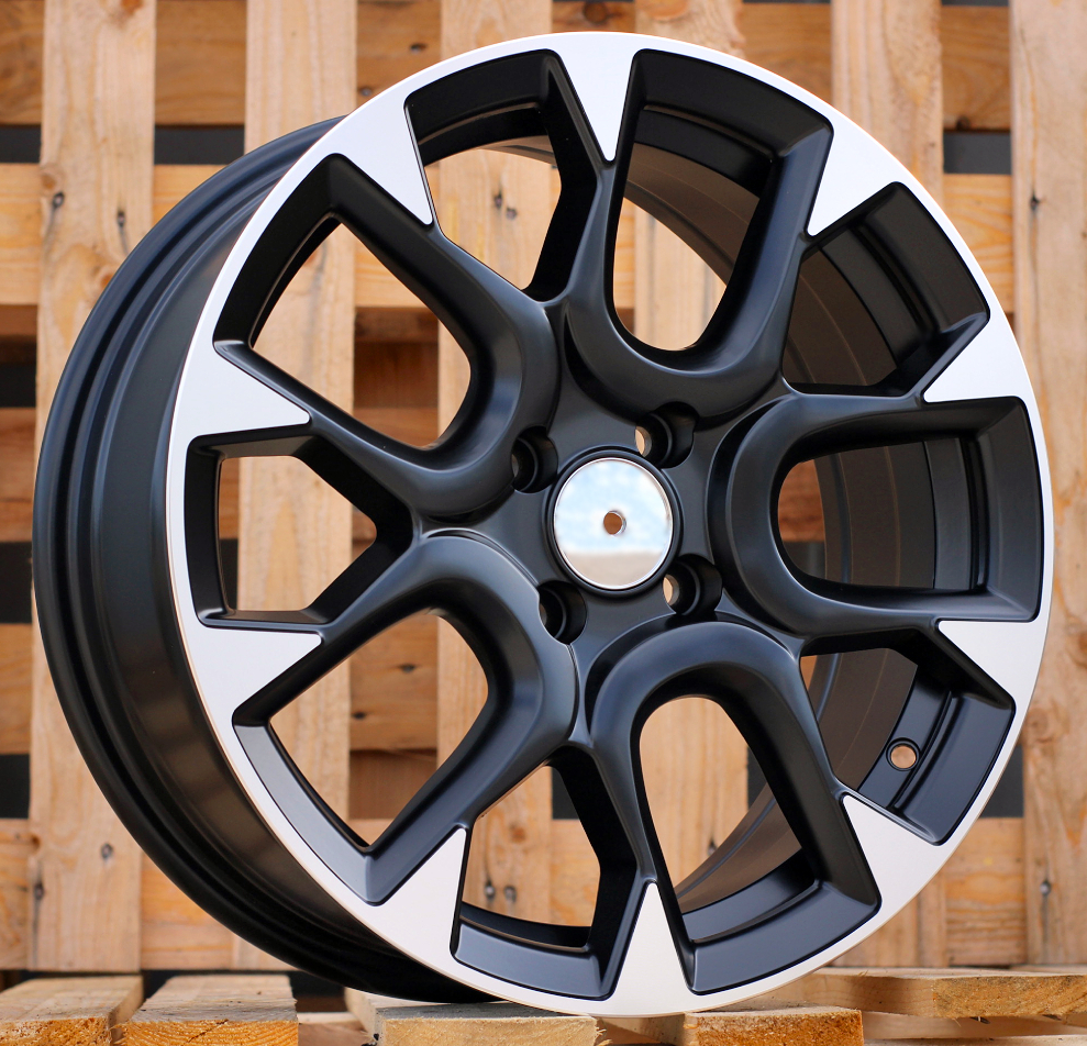 R16x6.5 4X98 ET 35 58.1 B1675 Black Polished Half Matt (MBHM) For FIAT (Z2) (ABARTH Style)