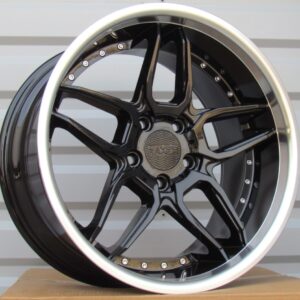SSA01_000000002993 R18x10 5X120 ET 15 74.1 SSA01 (HX030) Black+Polished Lip (BLPL) For HAXER (Z2) (Rear+Front)