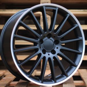 R18x8 5X112 ET 45 66.6 A1020 (SSA05) Black Half Matt+Polished Lip (BLHMPL) For MER (Z7+Z2) (Rear+Front)
