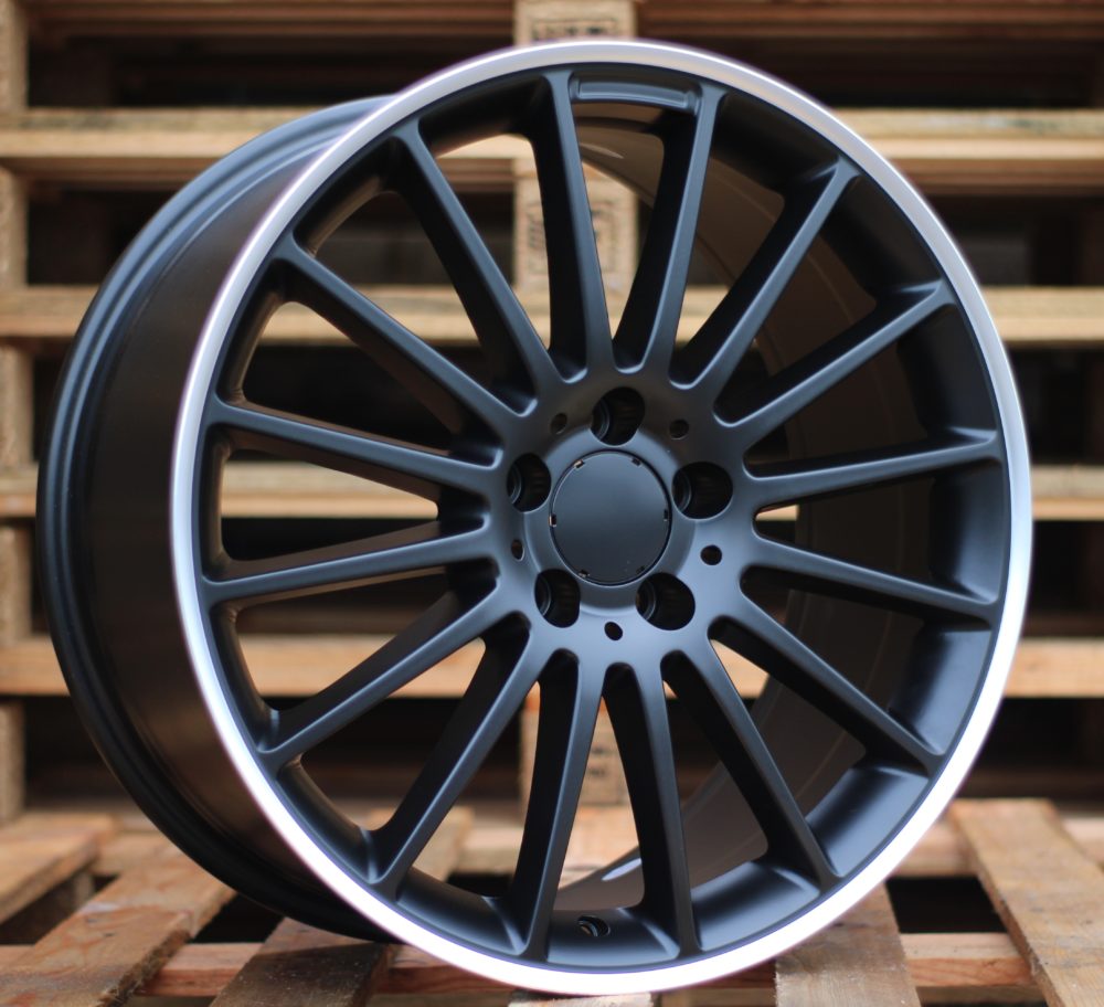 R18x8 5X112 ET 45 66.6 A1020 (SSA05) Black Half Matt+Polished Lip (BLHMPL) For MER (Z7+Z2) (Rear+Front)