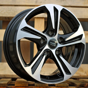 R14x5.5 4X100 ET 40 60.1 B1242 Black Polished (MB) For RACIN (R+K2)