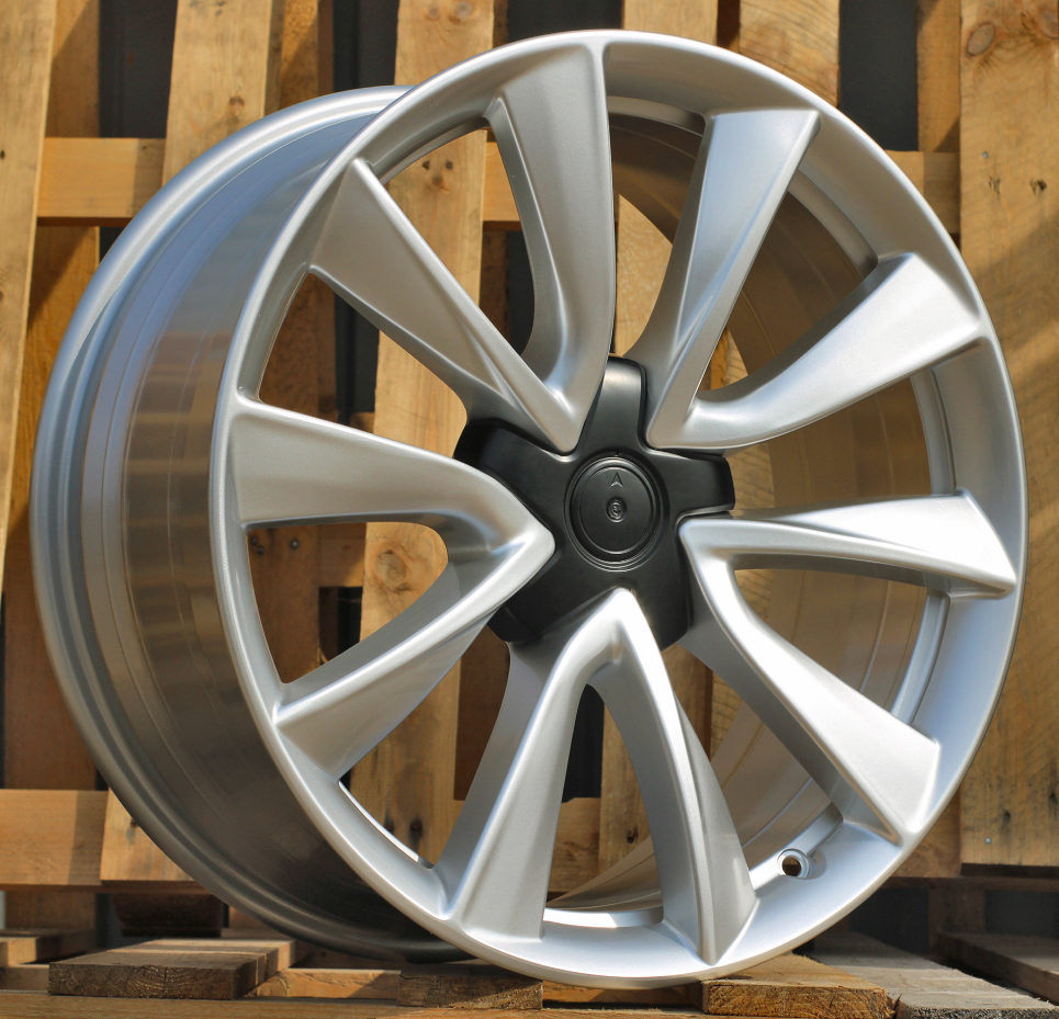 R19x8.5 5X114.3 ET 40 64.1 B2046 (H3154F) Silver Shining (SS) For TESLA (Z3) (HYBRID FORGED (Model 3))