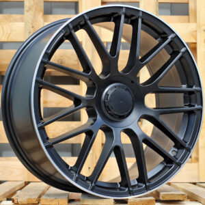 R18x8 5X112 ET 45 66.6 B1268 Black Half Matt+Polished Lip (BLHMPL) For MER (P+Z1) (Rear+Front)