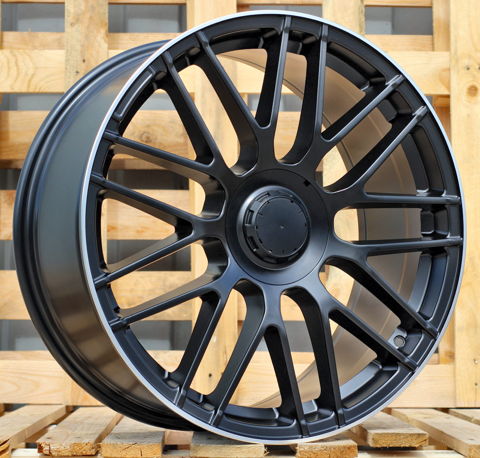 R17x7.5 5X112 ET 40 66.6 B1268 (H3368F) Black Half Matt+Polished Lip (BLHMPL) For MER (Z7) (HYBRID FORGED)