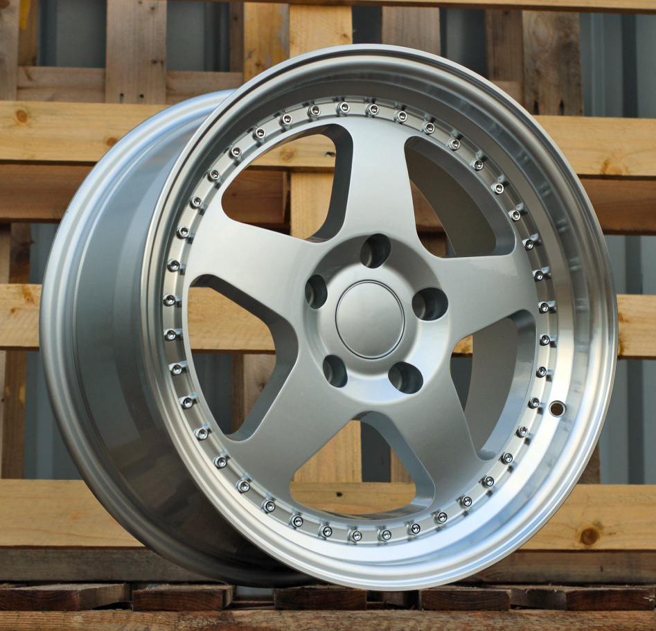 R17x8 5X120 ET 34 72.6 HE750 Silver+Polished Lip (SP) For BMW (P1)