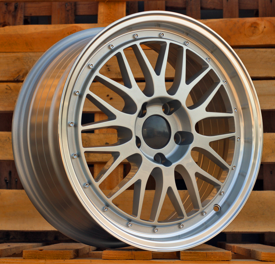 R15x6.5 5X112 ET 35 66.6 A1025 (3S215) Silver+Polished Lip (SP) For RACIN (L5) (HYBRID FORGED Style BBS)