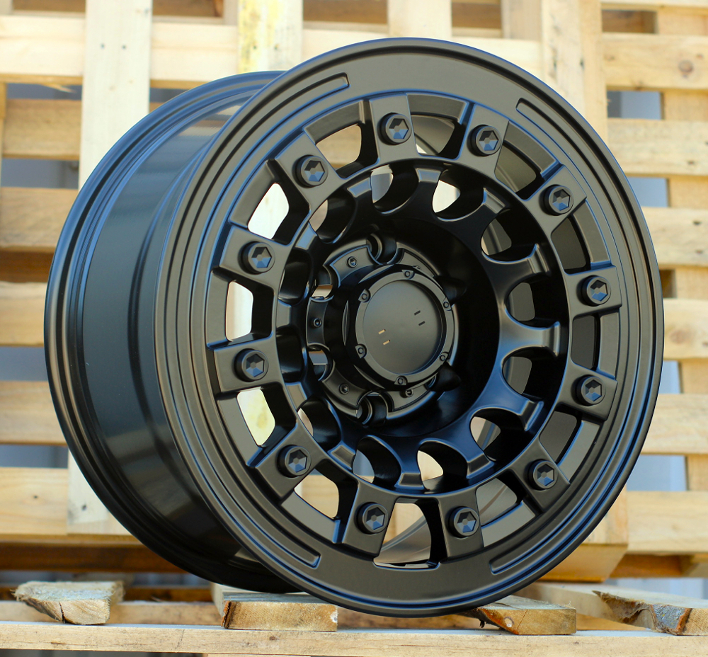R17x9 6X139.7 ET 0 110.1 JT258 Black Matt (BM) For 4X4 (K3) (MB+Matt Rivets)