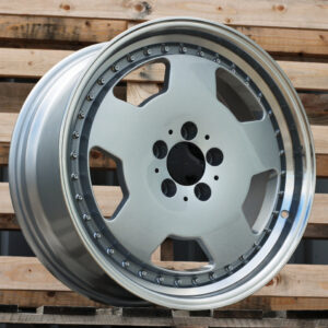 B5852_000000010369 R18x8 5X112 ET 35 66.6 B5852 (FBX455) Silver+Polished Lip (SP) For MER (Z6) (HYBRID FORGED MONOBLOCK Style)