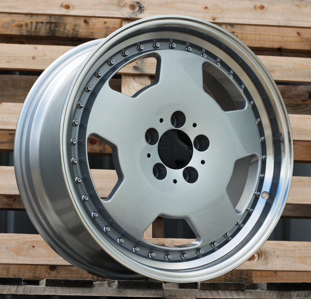 R18x8 5X112 ET 35 66.6 B5852 (FBX455) Silver+Polished Lip (SP) For MER (Z6) (HYBRID FORGED MONOBLOCK Style)