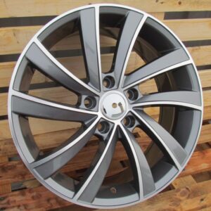 R18x7.5 5X112 ET 45 57.1 SK523 (FE025) Grey Polished+Powder Coating (MGPC) For SKODA (P1)