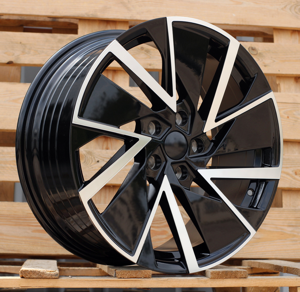 R18x8 5X112 ET 45 57.1 YF0445 Black Polished (MB) For SKODA (M+Z5) (HYBRID FORGED)