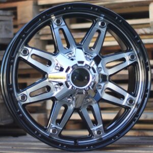QC801_000000001923 R17x8 12X135/139 ET 0 110.1 QC801 Black Polished (MB) For 4X4 (R) ((AKC 80 Eur))