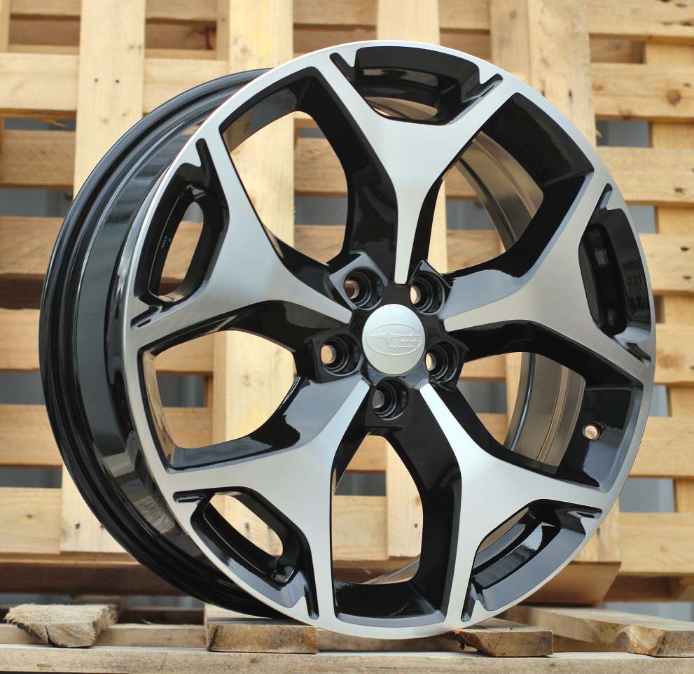 R18x7 5X100 ET 48 56.1 BY164 Black Polished (MB) For SUBAR (P+Z2)