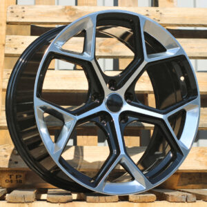 R19x8.5 5X112 ET 32 66.5 I5598 Silver+Black (SIBL) For AUD (Z5) (Black Polished Mirror Spokes)