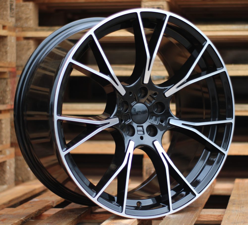 R19x9.5 5X112 ET 37 66.6 B1617 (IND7046) Black Polished+Powder Coating (MBPC) For BMW (K7) (Rear+Front (AKC 110 Eur))