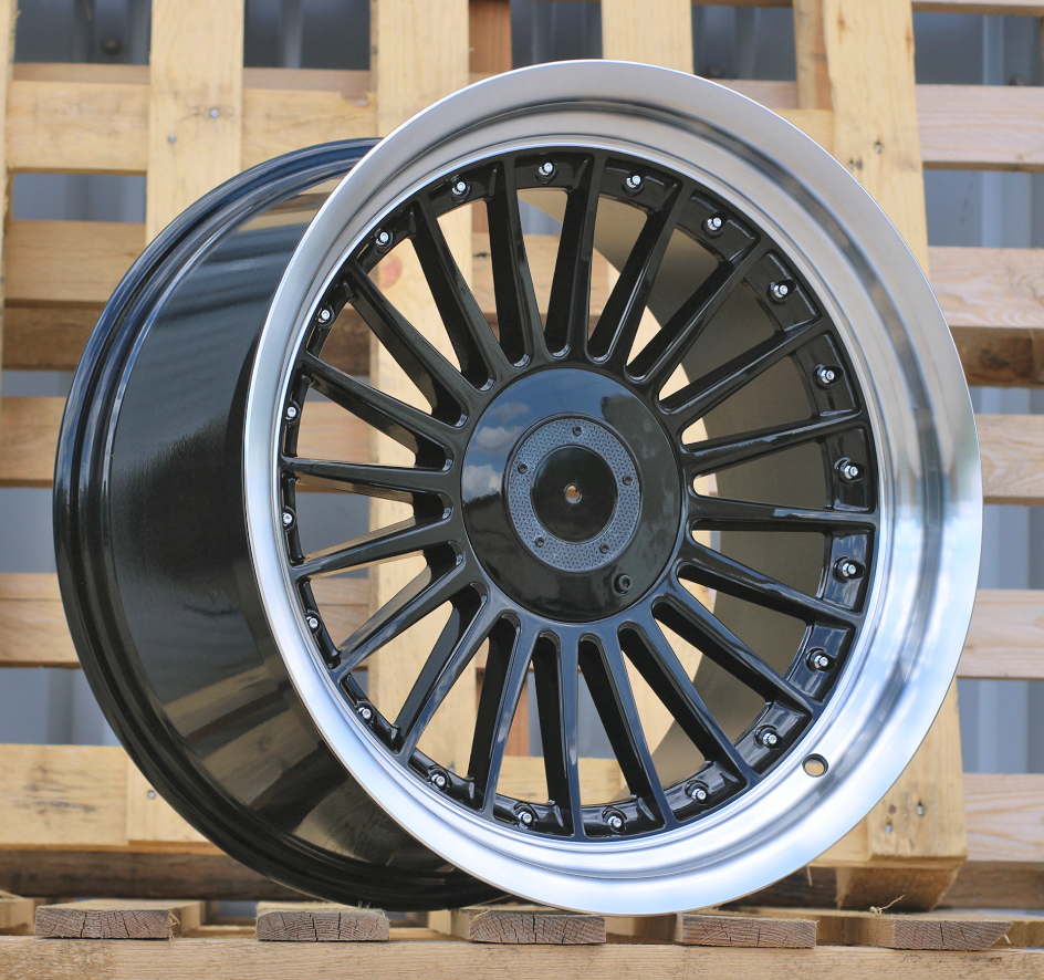 R18x10 5X120 ET 15 74.1 B1803 Black+Polished Lip (BLPL) For BMW (Z6) (ALPINA Style Rear+Front)