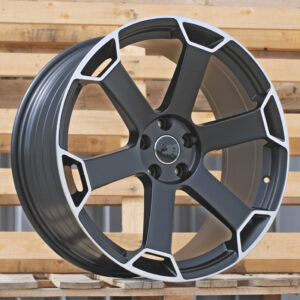 YF6149_000000010574 R20x9 5X112 ET 30 66.5 YF6149 Black Half Matt+Polished Lip (BLHMPL) For AUD (K7) (HYBRID FORGED (Black Lip))