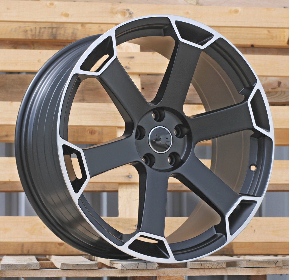 R20x9 5X112 ET 30 66.5 YF6149 Black Half Matt+Polished Lip (BLHMPL) For AUD (K7) (HYBRID FORGED (Black Lip))