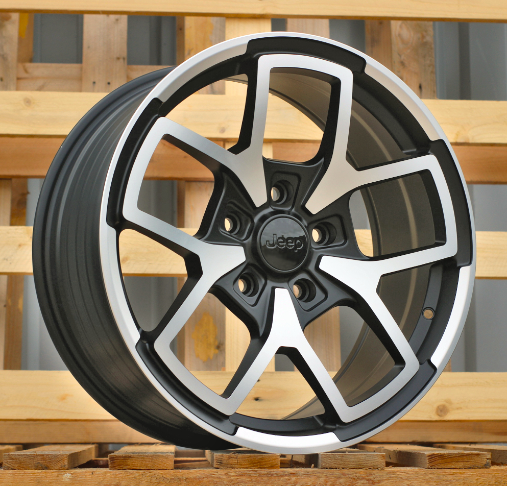 R18x8 5X127 ET 35 71.5 FBX373 Black Polished Half Matt (MBHM) For JEEP (Z4) (HYBRID FORGED)