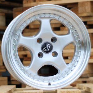 R14x7 4X100 ET 20 67.1 BK660 Silver+Polished Lip (SP) For BMW (R)