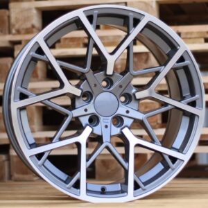B1383_000000001111 R19x8.5 5X112 ET 26 66.6 B1383 Grey Polished+Powder Coating (MGPC) For BMW (P) (Rear+Front)