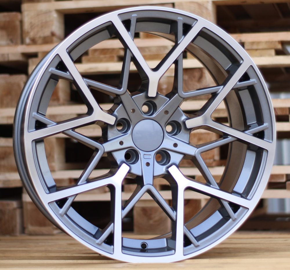 R19x8.5 5X112 ET 26 66.6 B1383 Grey Polished+Powder Coating (MGPC) For BMW (P) (Rear+Front)