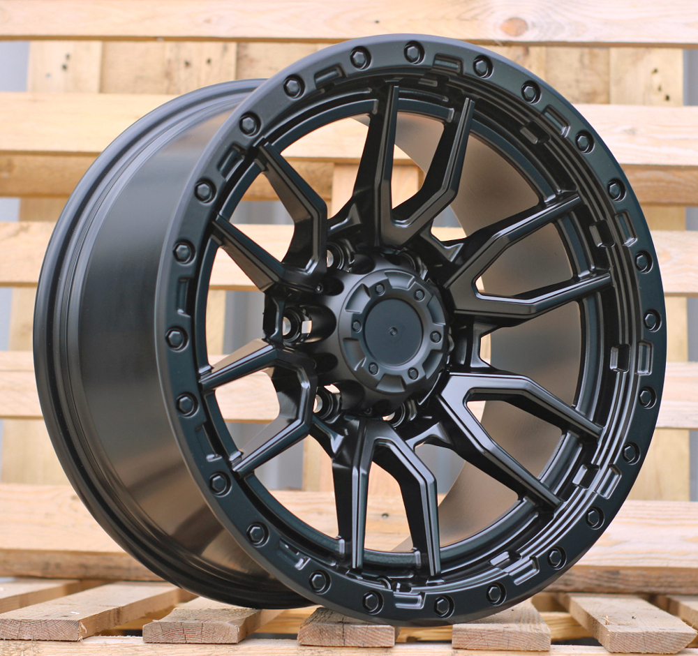 R17x9 6X139.7 ET 0 110.1 FBX109 Black Matt (BM) For 4X4 (K3) (HYBRID FORGED + Silver Rivets)