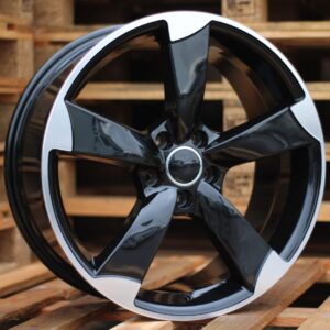 R16x7.5 5X112 ET 45 66.5 BK217 Black Polished (MB) For AUD (L1)