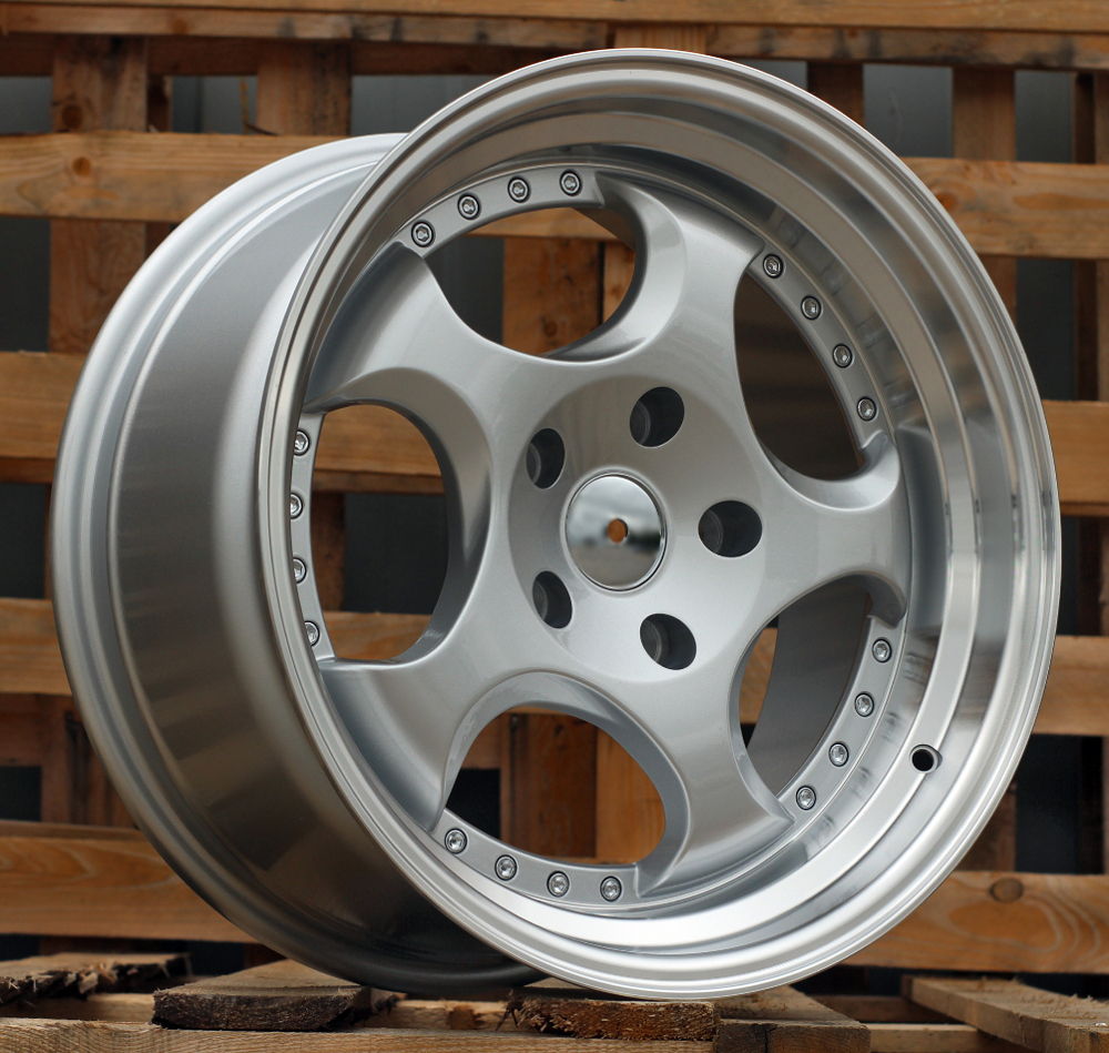 R17x9.5 5X120 ET 20 74.1 L2384 Silver+Polished Lip (SP) For BMW (P1) (REAR+FRONT)