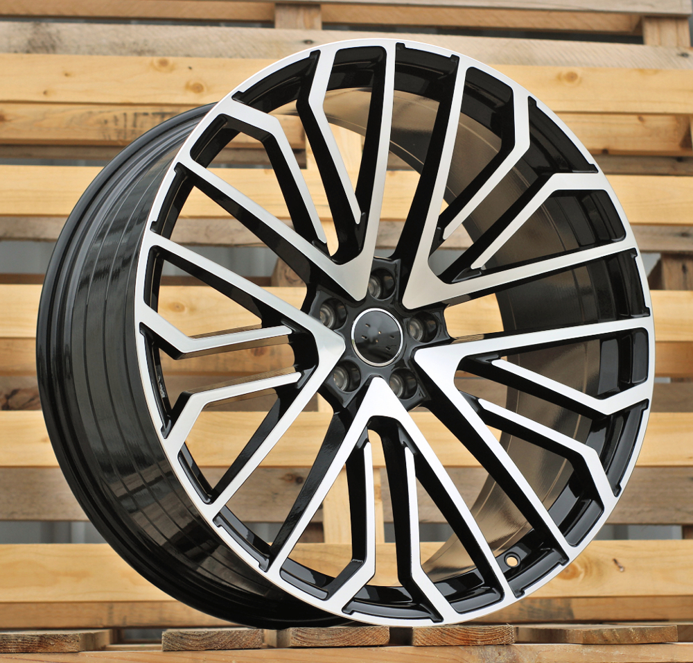 R20x8.5 5X112 ET 38 66.5 3S1261 (YF0434) Black Polished (MB) For AUD (P1) (HYBRID FORGED)