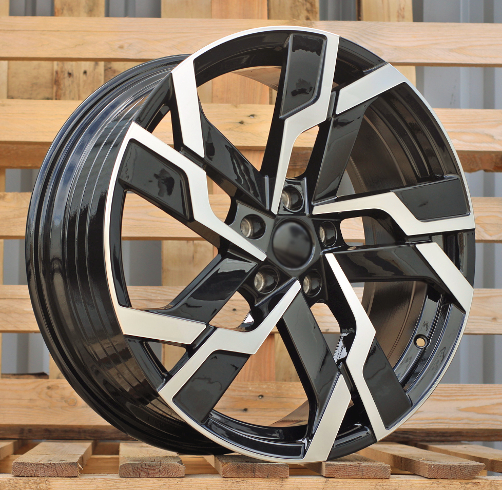 R19x8 5X112 ET 41 57.1 YF5696 Black Polished (MB) For SKODA (Z6) (HYBRID FORGED)