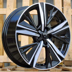 R18x7.5 5X108 ET 44 65.1 Y1187 (IN5668) Black Polished (MB) For PEUG (K7+Z3) (NEW Design Carved Spokes)