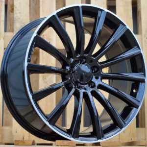 R16x7 5X112 ET 42 66.6 B1048 (XFA25) Black+Polished Lip (BLPL) For MER (R+D2) ((AKC 65 Eur))