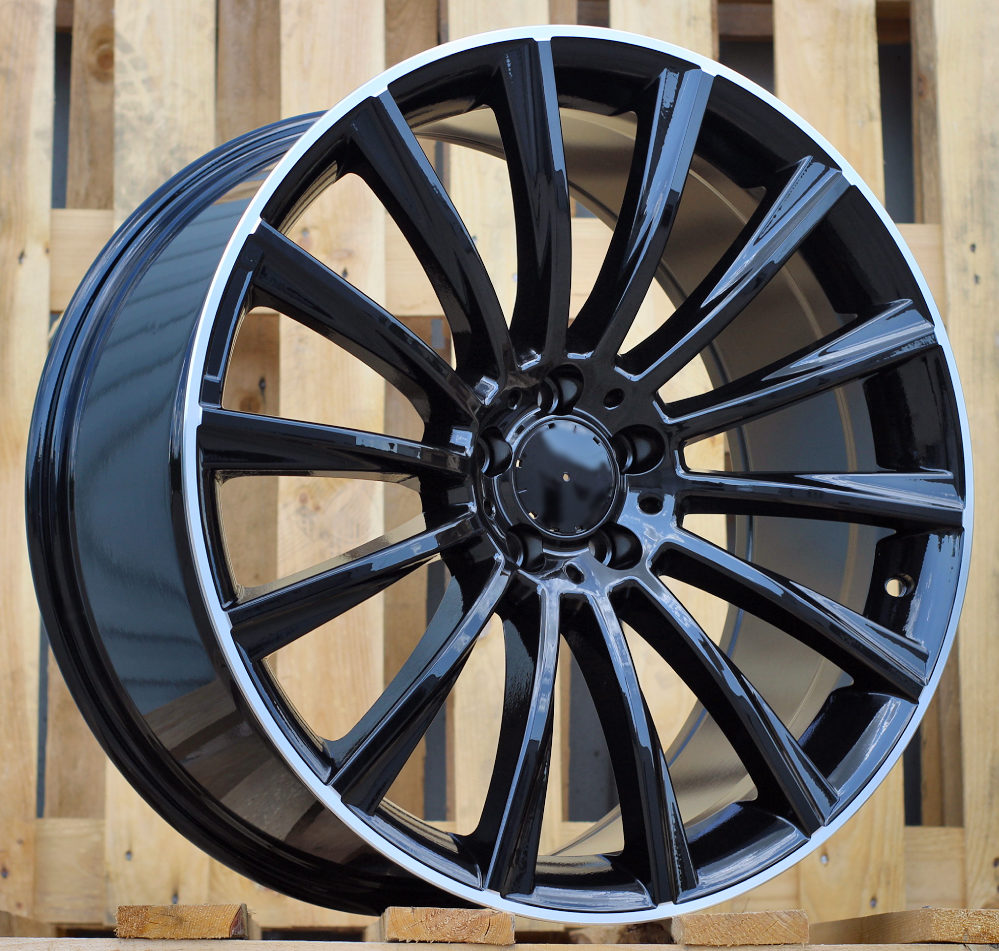 R16x7 5X112 ET 42 66.6 B1048 (XFA25) Black+Polished Lip (BLPL) For MER (R+D2) ((AKC 65 Eur))