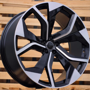 R20x9 5X112 ET 25 66.5 B1637 (H3059F) Black Polished (MB) For AUD (K8) (Q7/Q8 HYBRID FORGED)
