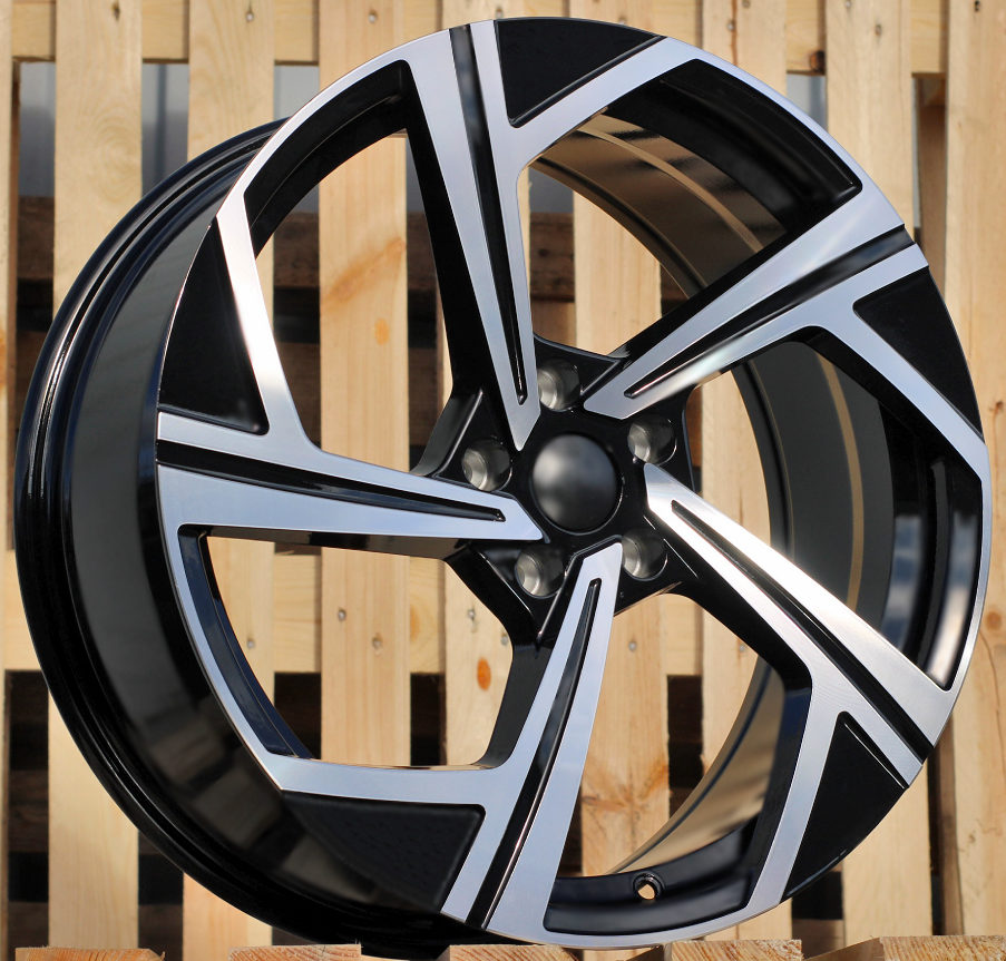 R17x7.5 5X112 ET 42 57.1 B5851 (IN5502) Black Polished (MB) For VW (K7)