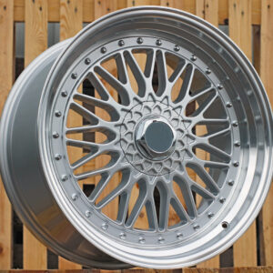 R14x6.5 4X100 ET 25 73.1 BY479 (BK5616) Silver+Polished Lip (SP) For RACIN (K2+K4) (BBS Style)